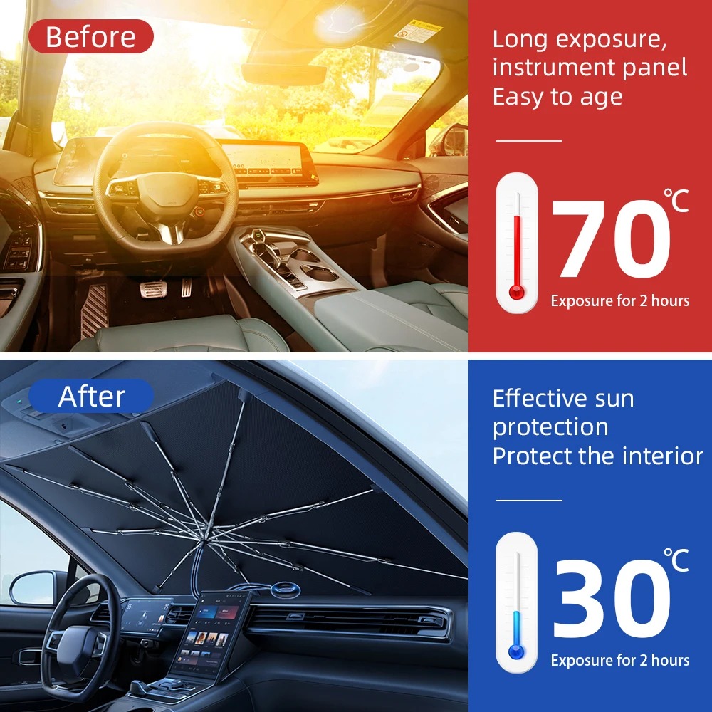 NEW Upgraded Car Windshield Su - Car Sunshade Windshield Umbrella Foldable review and price
