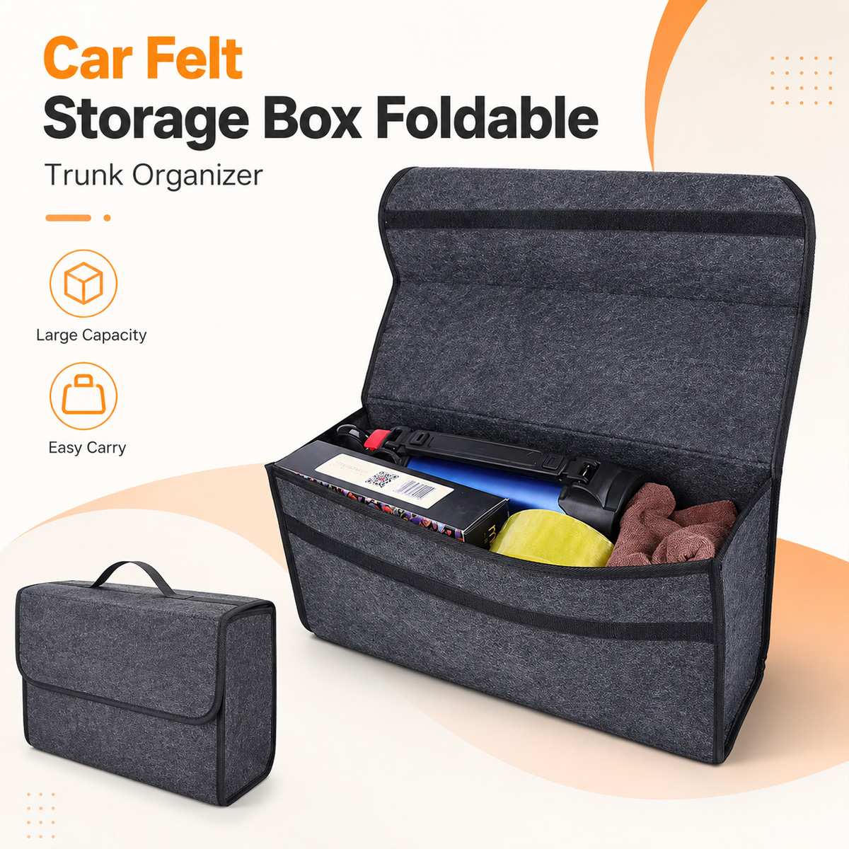 YONGRUN Foldable Felt Car Stor - Car Trunk Organizer Foldable Storage Box review and price